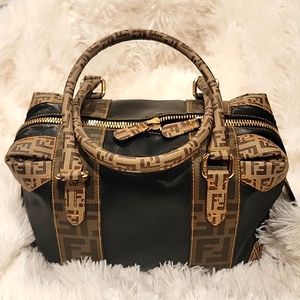 Fendi Black and Brown Satchel